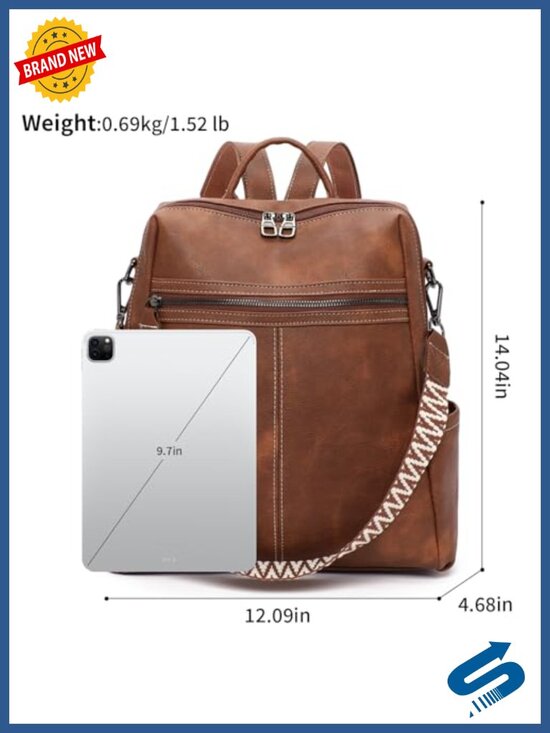 PU Leather Fashion Backpack Purse Anti-theft Travel Shoulder Bag Large Capacity main image 5